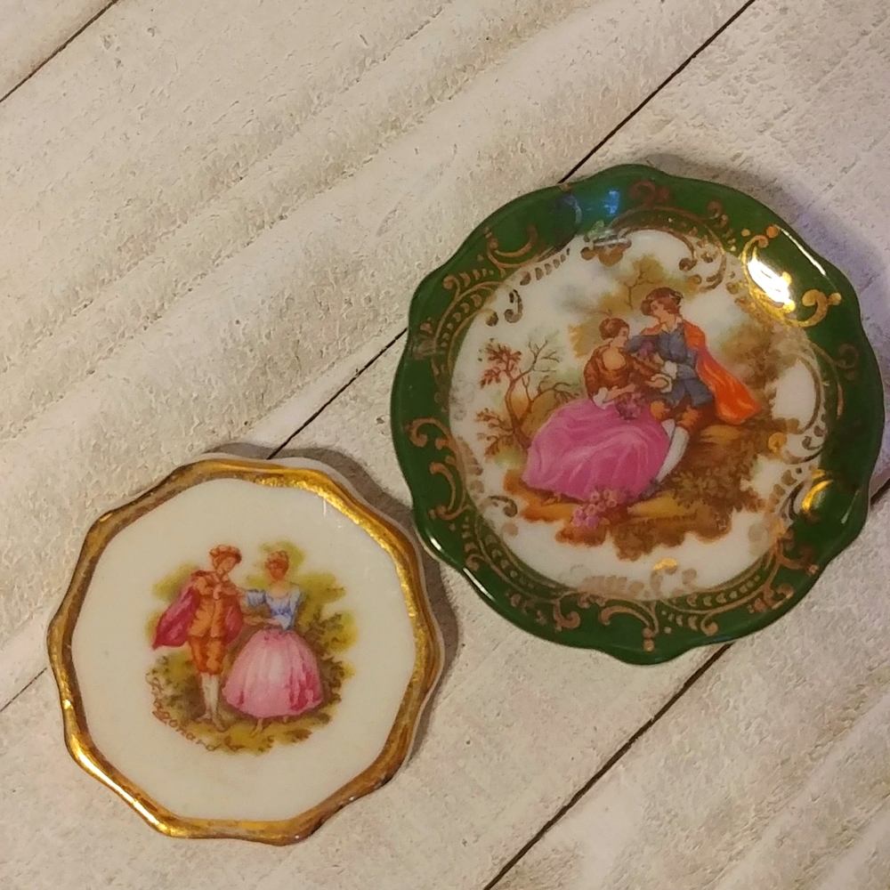 Vintage Limoges France Mini Porcelain Dish Set of 2
